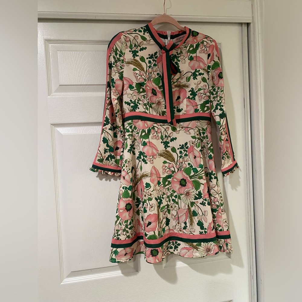 Bling Bling Quinn Floral Dress with Pink and Green Accents Size‎ 36